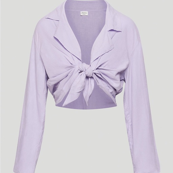 Wilfred Free Aperitif Lavender Linen Tie-Front Blouse - Picture 1 of 10